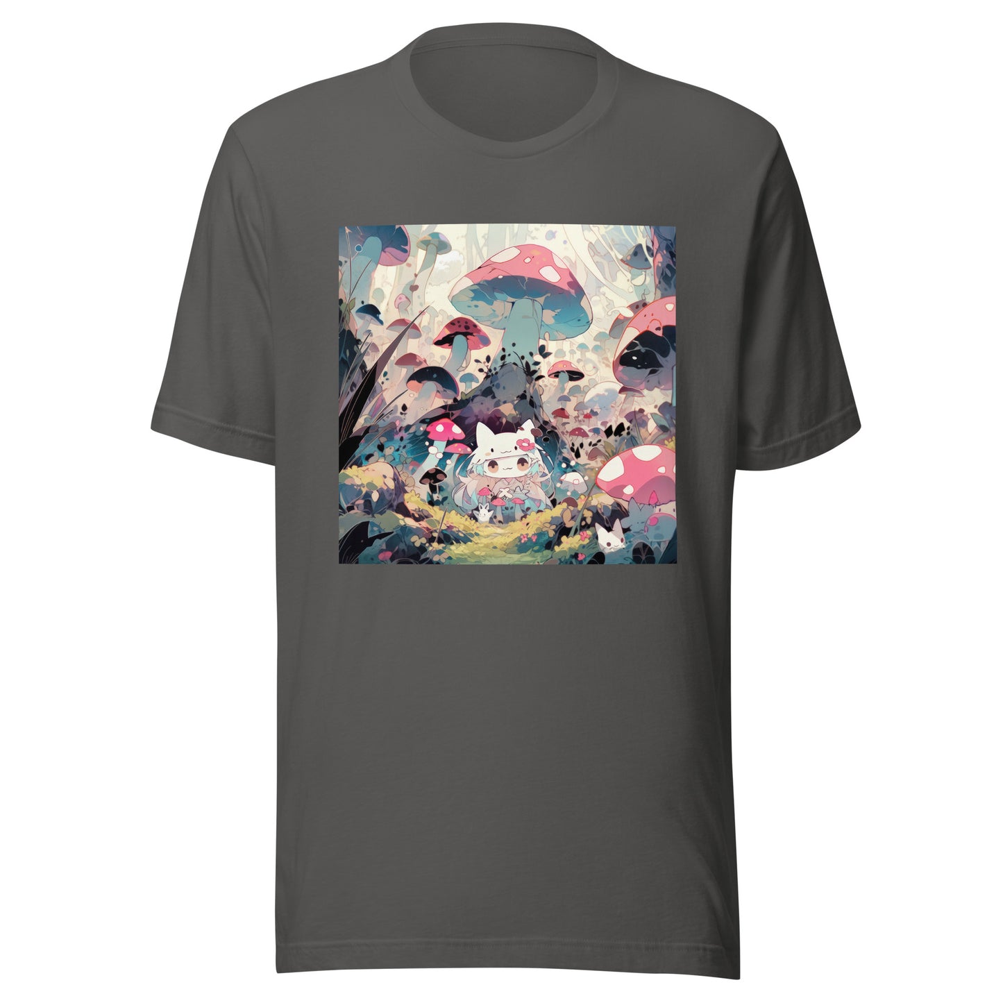 Chibi Happy Shroom Garden Anime Cat Girl Mooms Unisex Tee