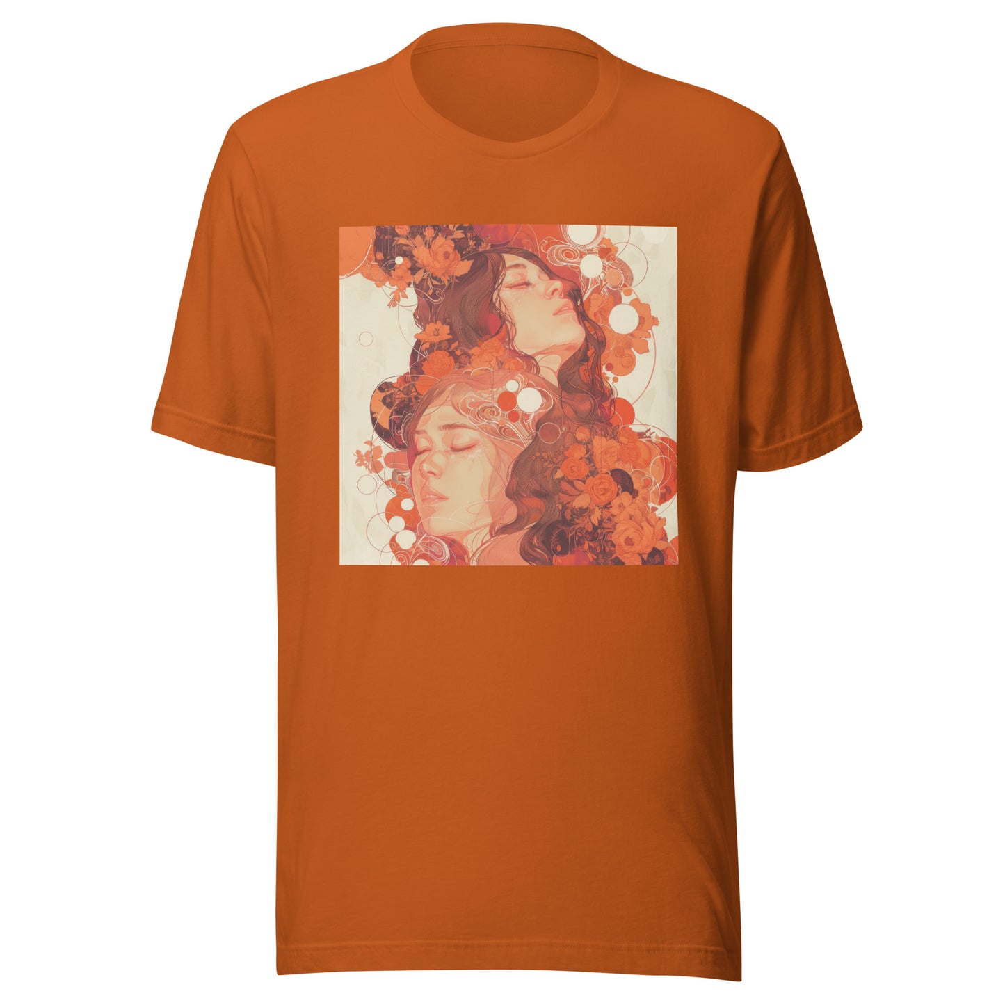 Orange Floral Swirl Avant Unisex Tee