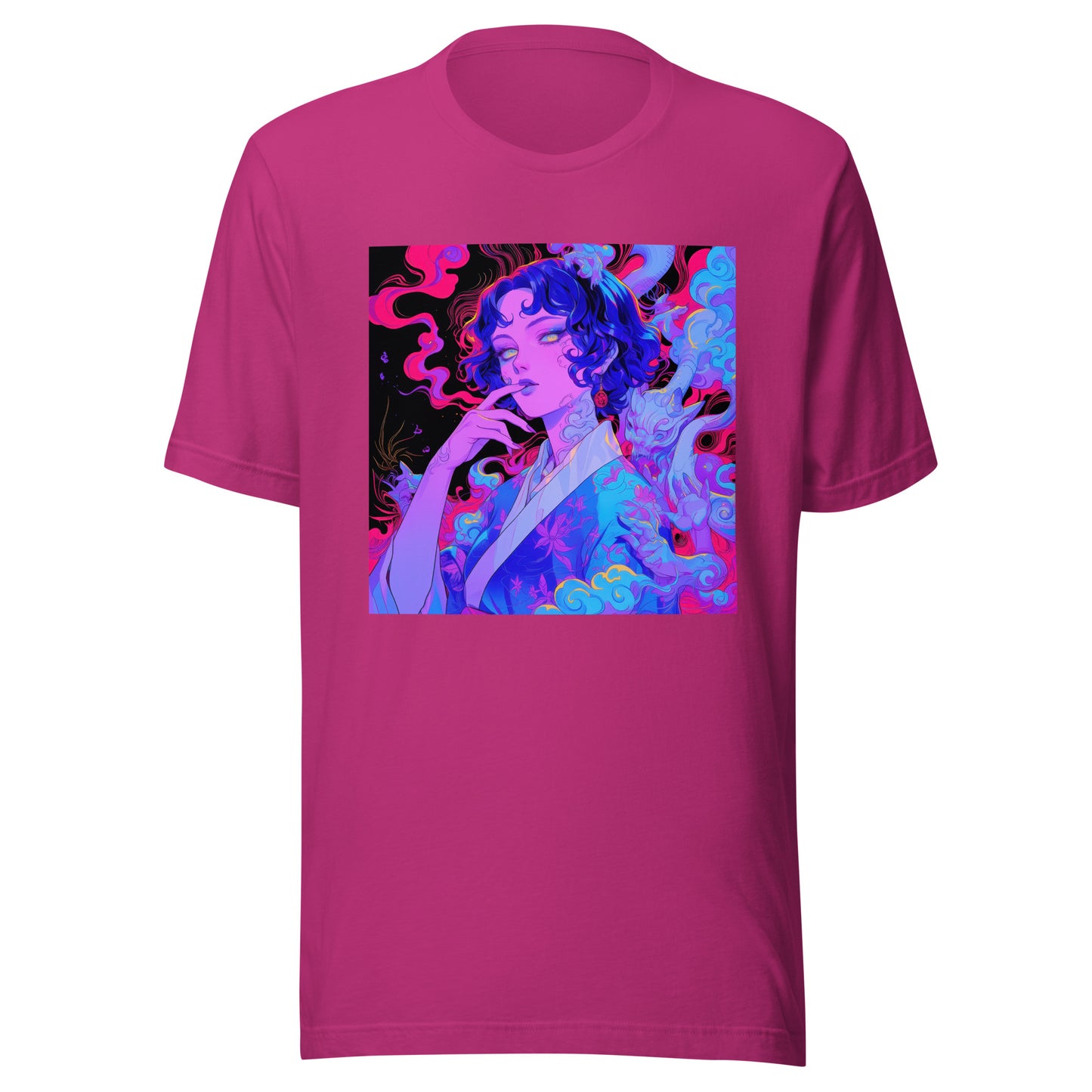 Red Purple Laava Uv Lady Goddess Smoke Unisex Tee