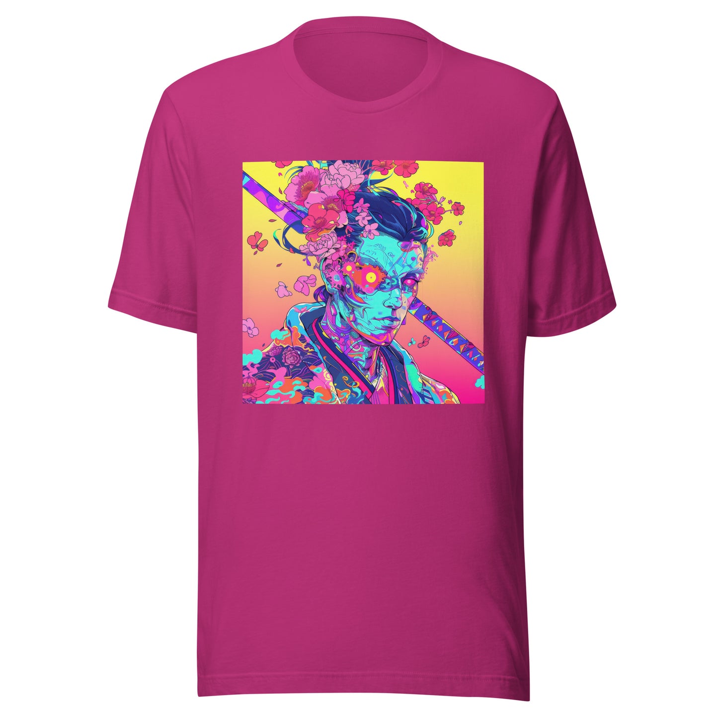 Avant Ombre Floral Samurai Cherry Blossoms Unisex Tee