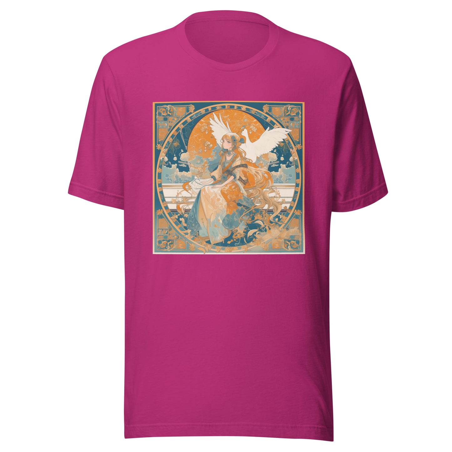 Avant Gold Goose lady Anime Goddess Navy Blue Yellow Unisex Tee