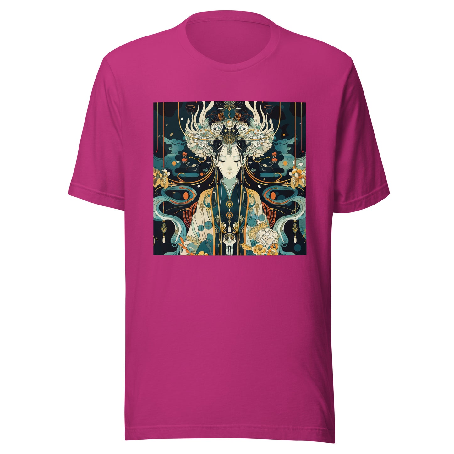 Black Blue Kimono Goddess Woman Orange Anime Unisex Tee