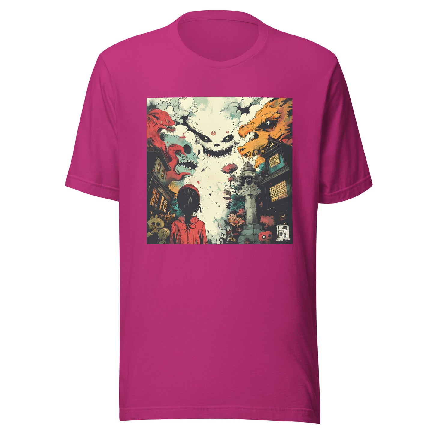 Yokai faces Sky in Wonder Japan Anime Steam Punk Unisex Tee