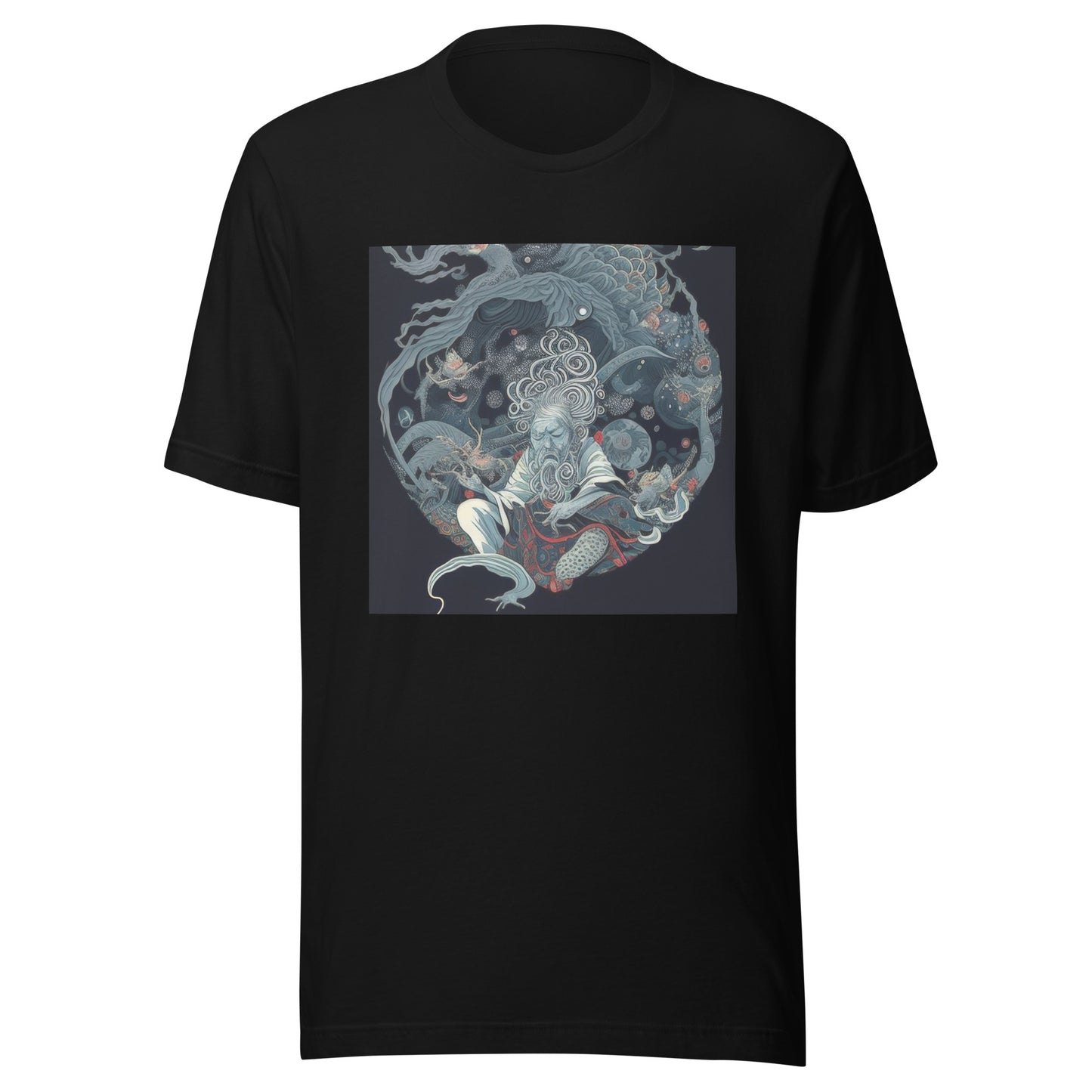 Grey Man Dragon Circular Border Wise Unisex Tee