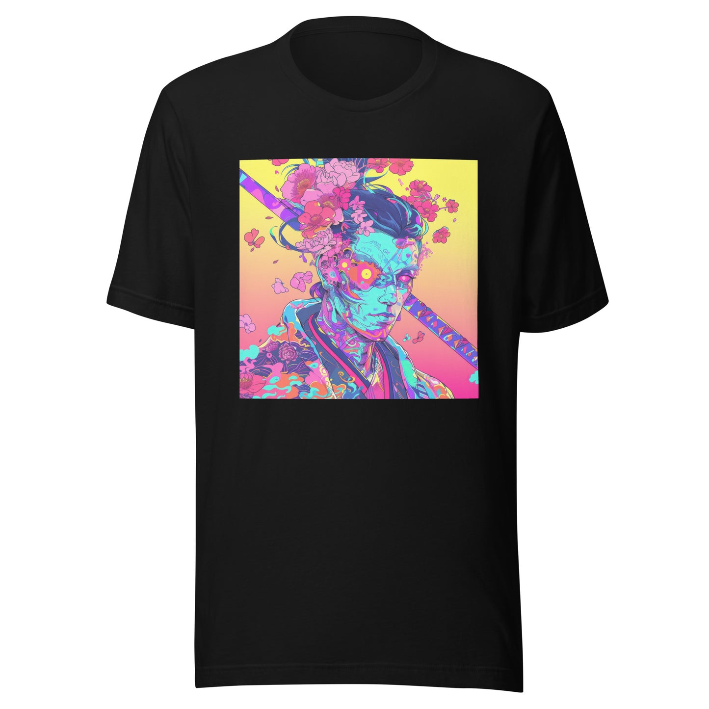 Avant Ombre Floral Samurai Cherry Blossoms Unisex Tee