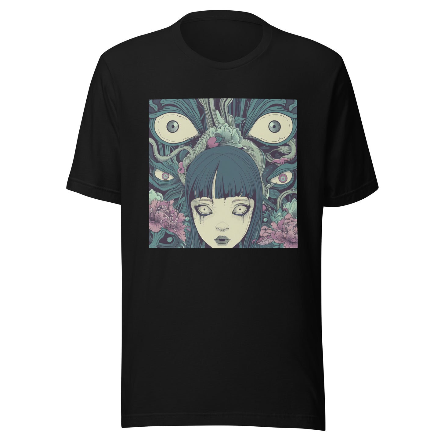 Octo eye Blue Yokai Horror Girl Unisex Tee