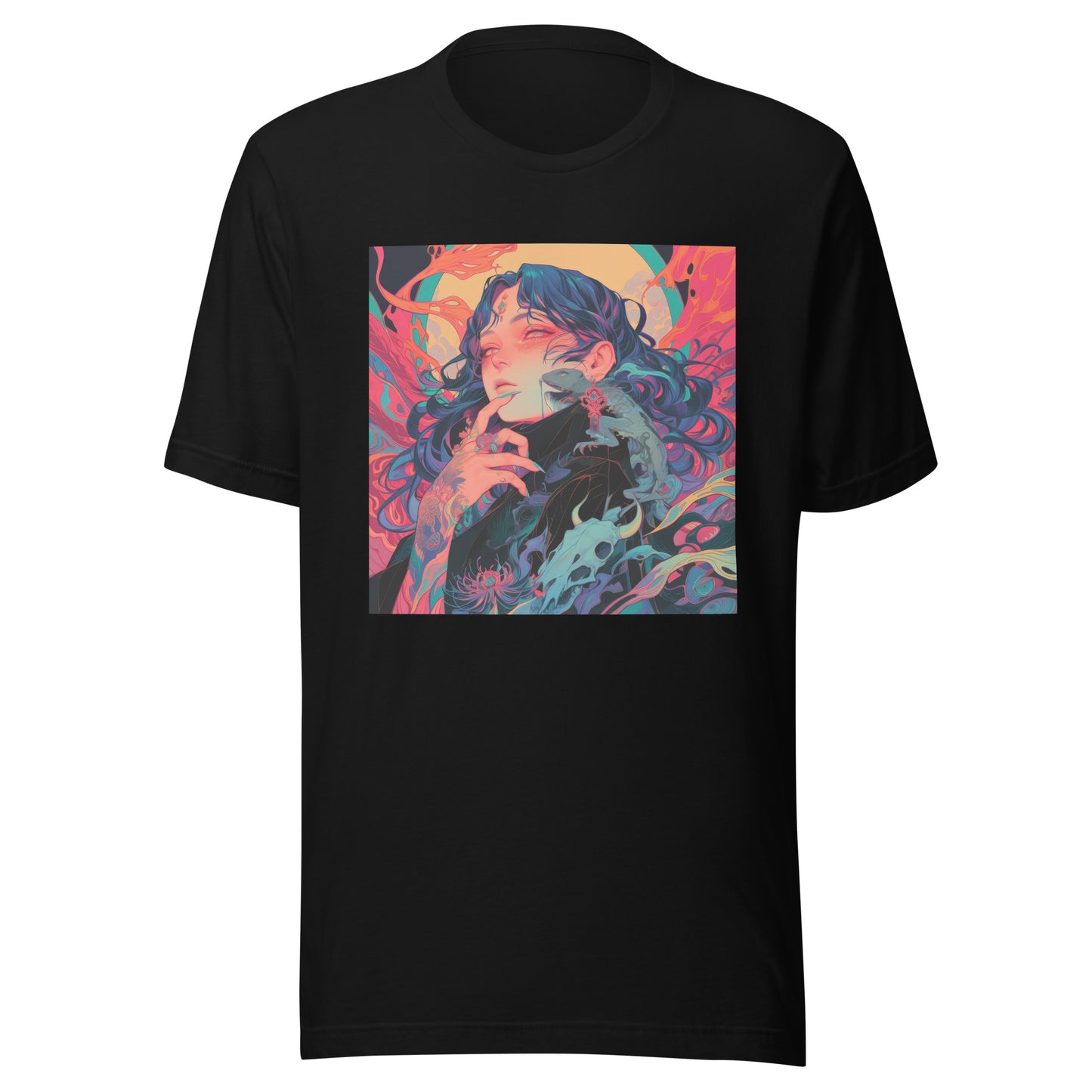 Hand Mustard Yellow Red UV Anime Lizard Phantom Lady Unisex Tee
