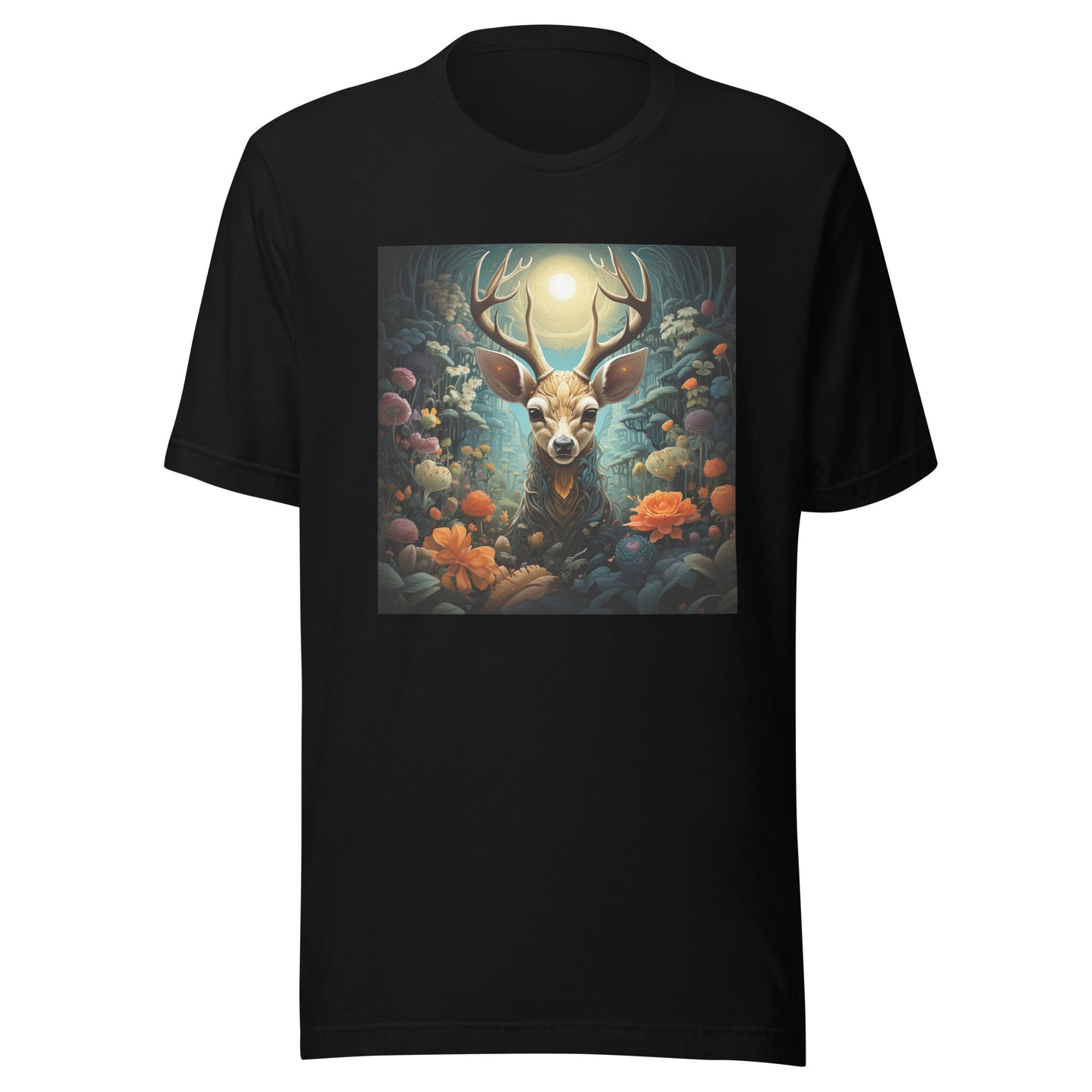 Forest Night Deer Moon Unisex Tee