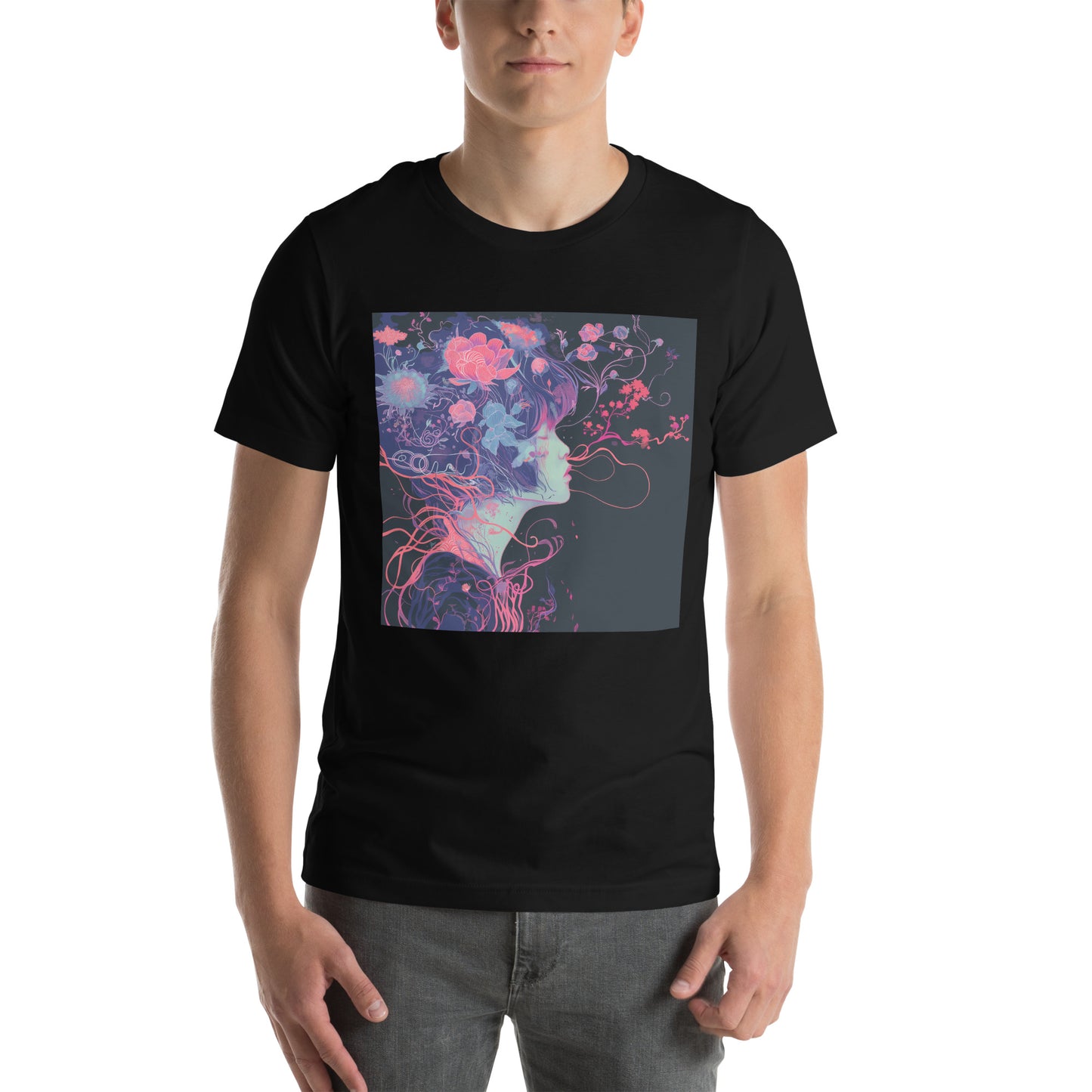 Floral Wire Girl Anime Unisex Tee