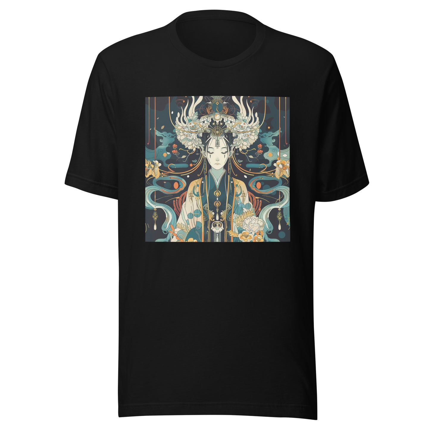 Black Blue Kimono Goddess Woman Orange Anime Unisex Tee