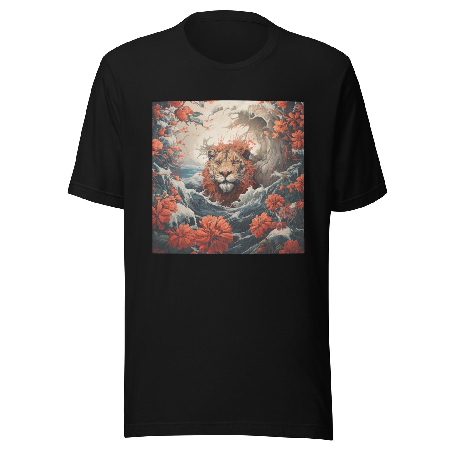 Lion Wave Flower Unisex Tee