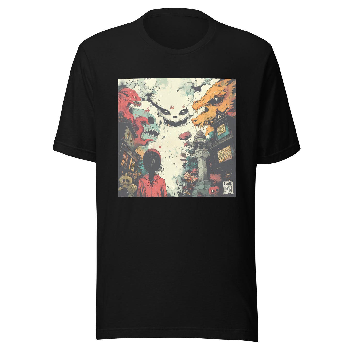 Yokai faces Sky in Wonder Japan Anime Steam Punk Unisex Tee