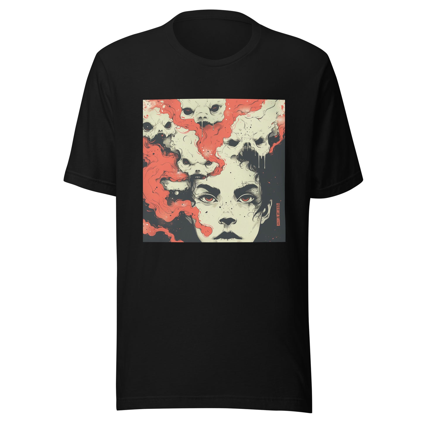 Ink Smoke Head Skull Face Sepia Unisex Tee