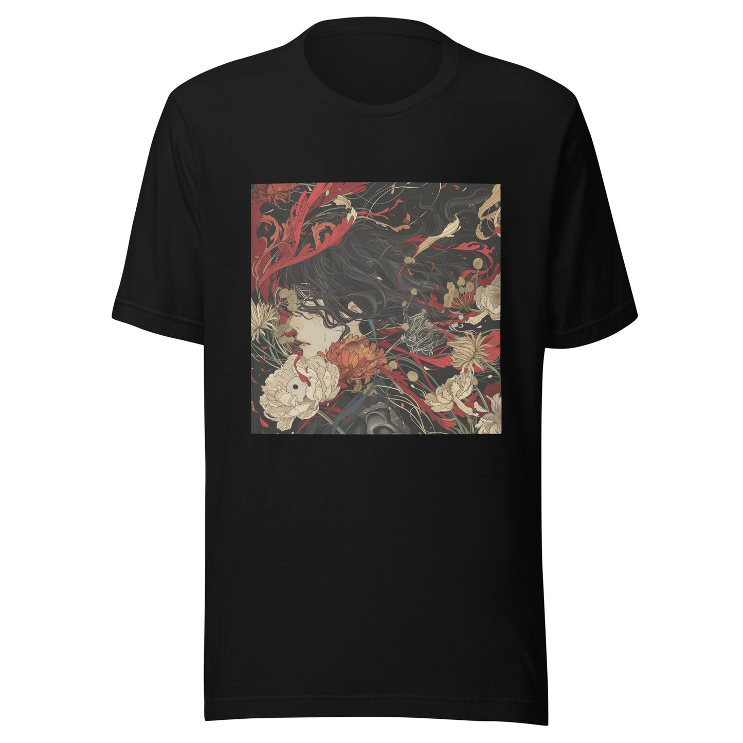 Floral Avant Garde Pretty Man Left Profile Sepia Unisex Tee