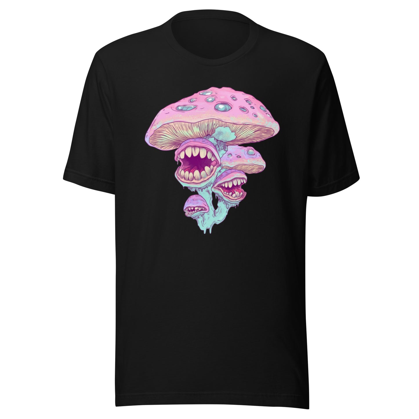 Pastel Mint Mushroom Fungi Grunge Cluster Unisex t-shirt