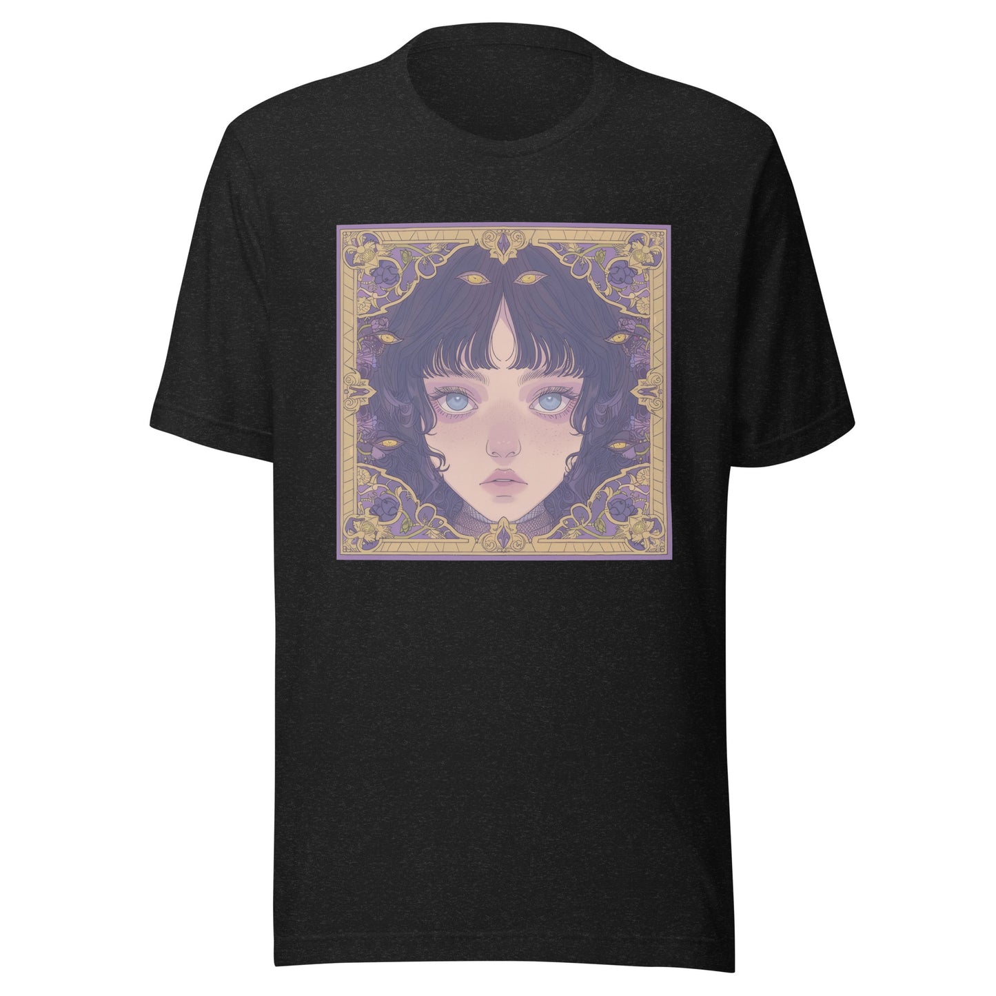 Bordered Grey Avant girl mute Purple Gold Anime Unisex Tee