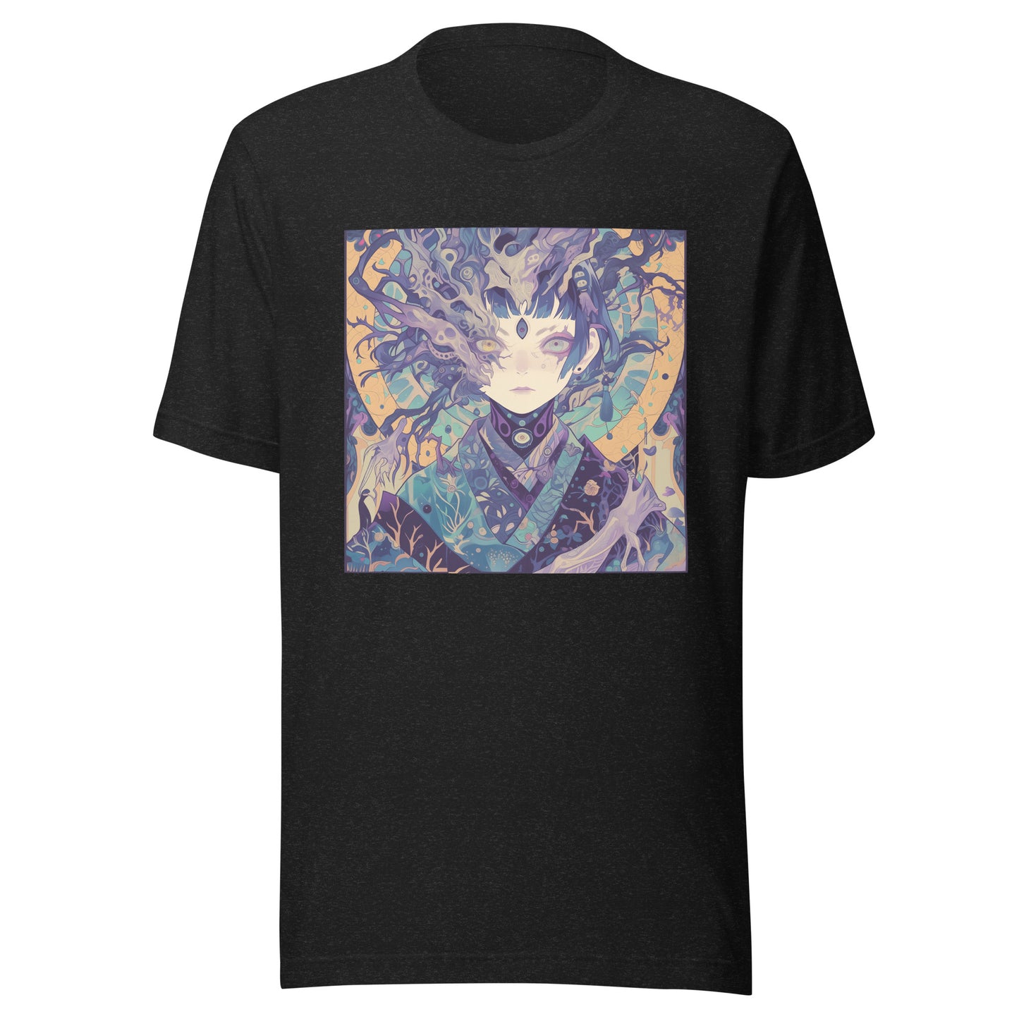 Purple Mustard Yellow Fractal anime avant kimono yuko mystique goddess lady woman Unisex Tee