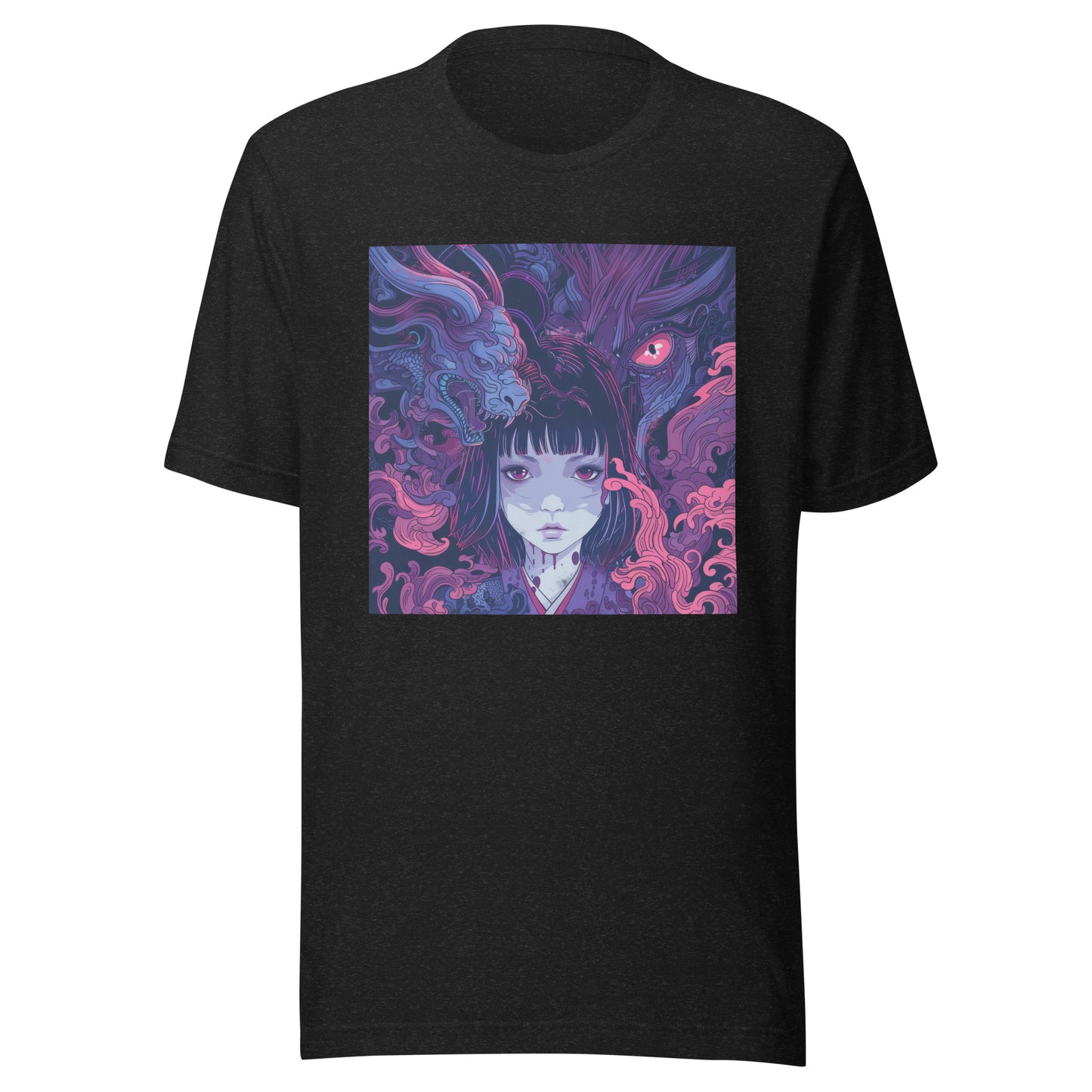 Purple Swirl horror anime Dragon Girl lady Unisex Tee