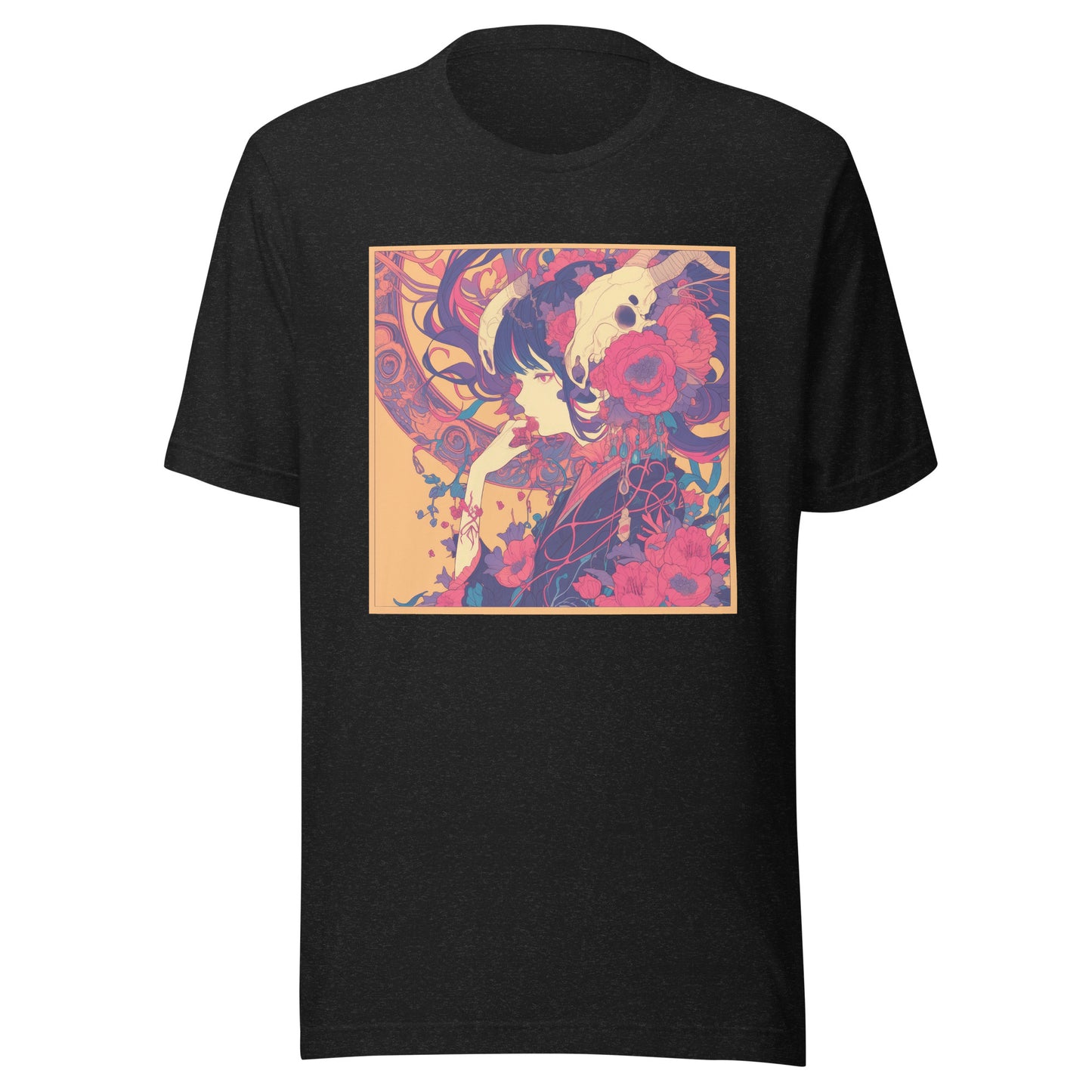 Avant Yellow Girl Floral Skull Unisex Tee