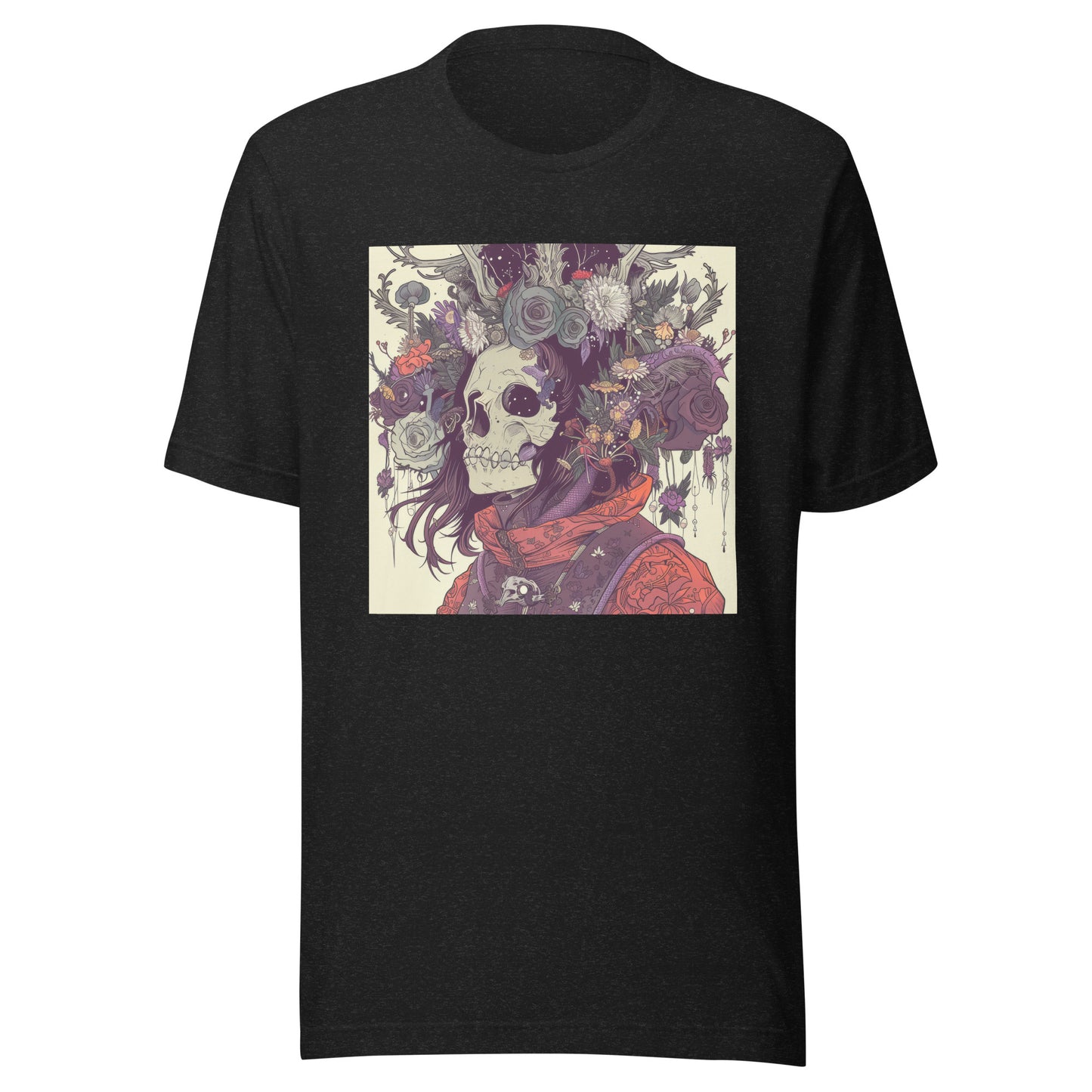Skull Floral Sepia Warrior Tattoo Unisex Tee