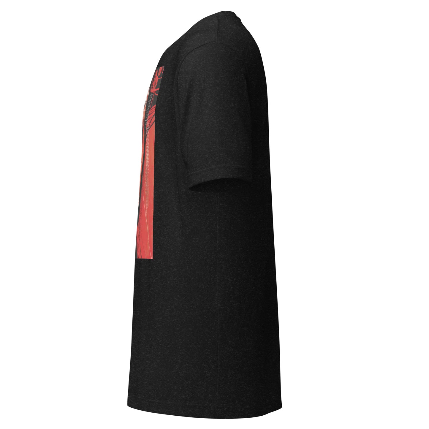 Red Face Geisha Stark Anime Yokai Close up Profile Unisex Tee