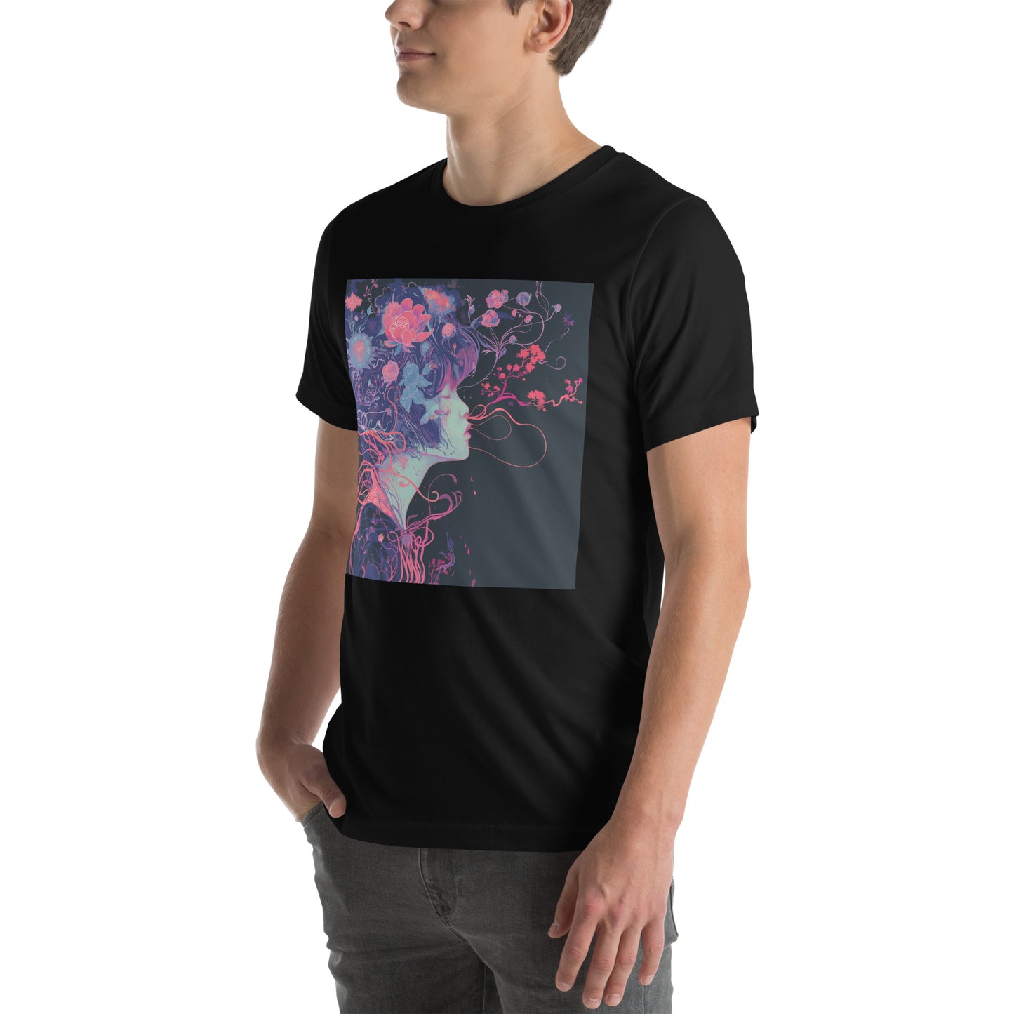 Floral Wire Girl Anime Unisex Tee