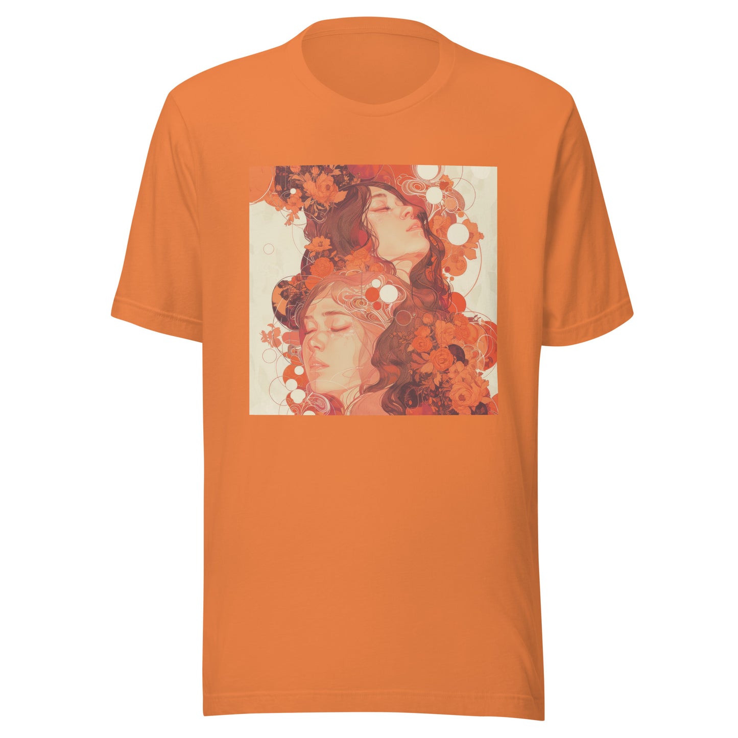 Orange Floral Swirl Avant Unisex Tee