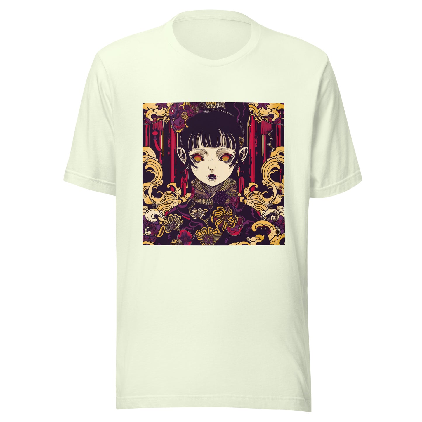 Brutalism Kimono Yokaish Purple Gold Red Unisex Tee