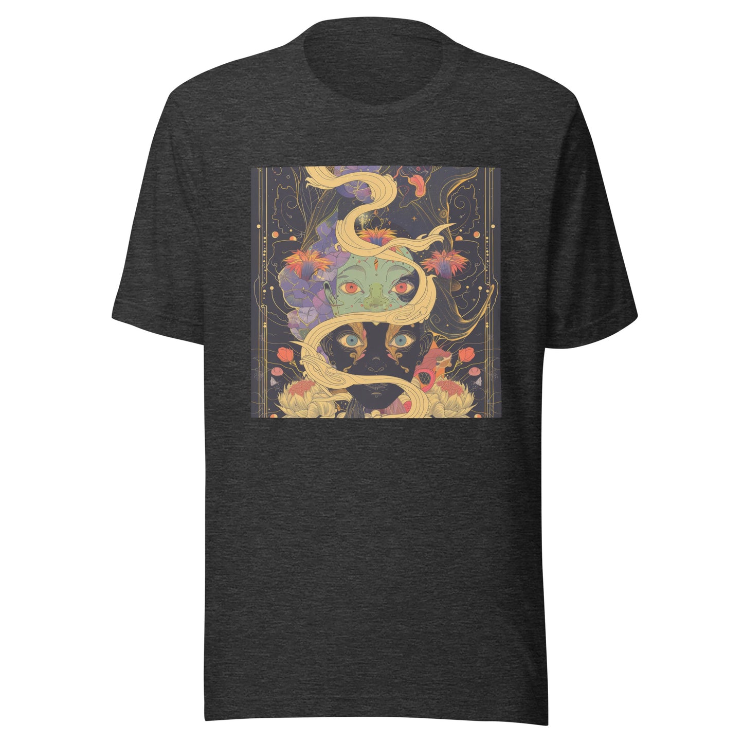 2 Soul Psychedelia Avant-Garde Smoke Lotus Space Unisex Tee – High-Resolution Art on Soft Bella+Canvas Cotton