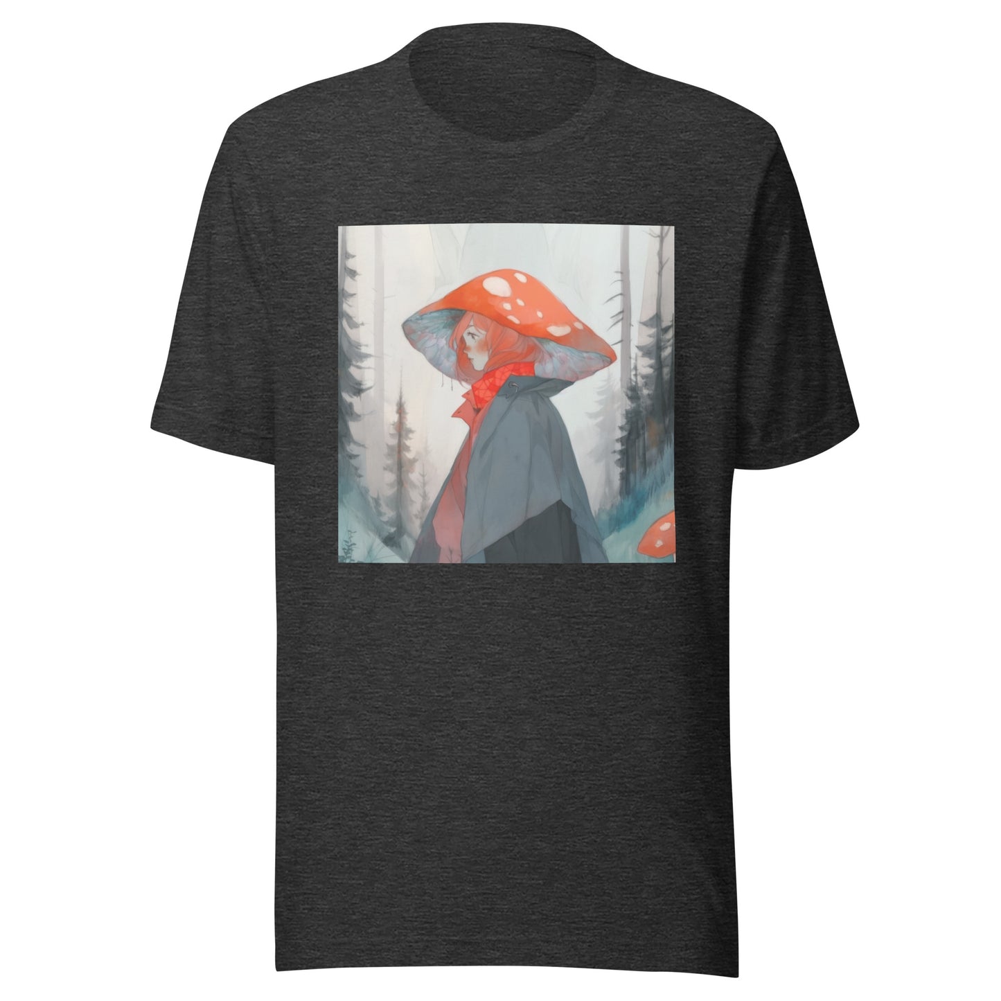 Shroom Misty Sky Trenchcoat Hat Lady Unisex Tee