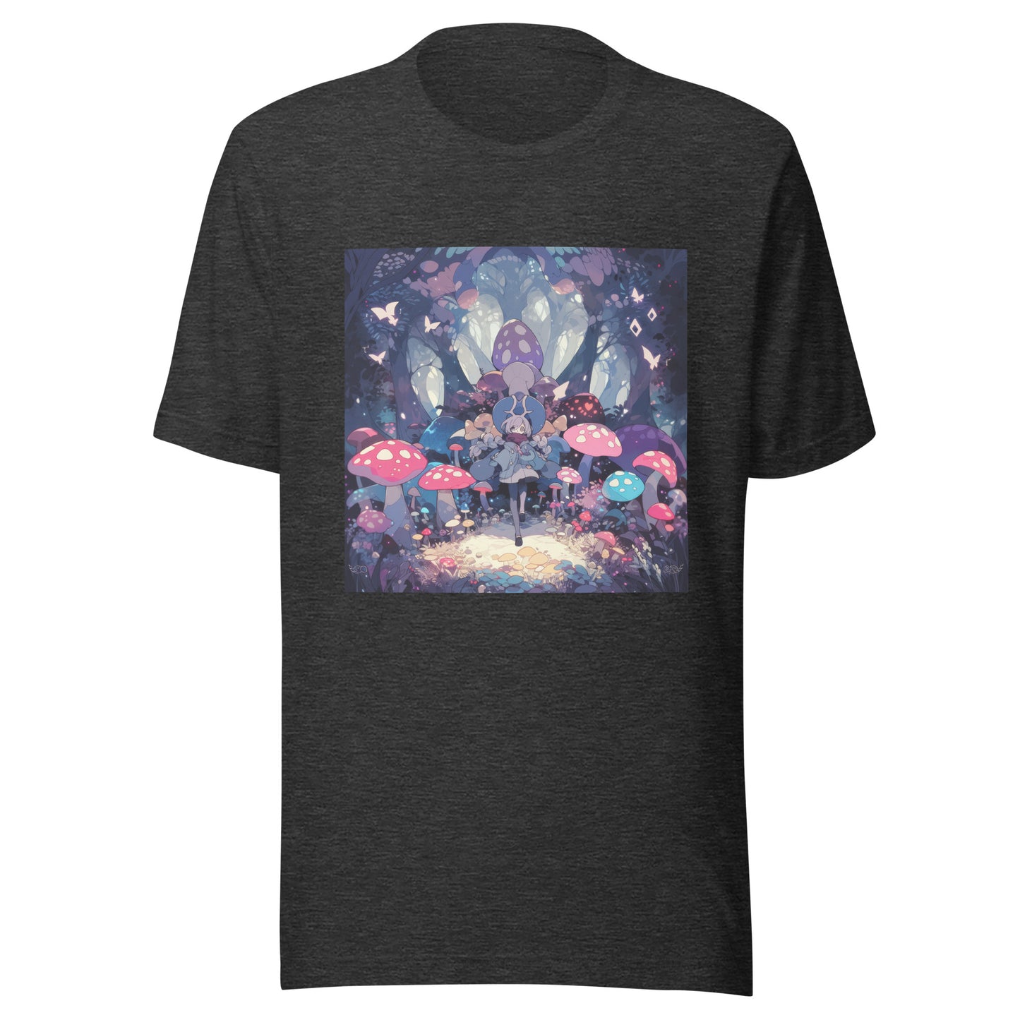 Shroom Forest girl bird Woodland Unisex Tee
