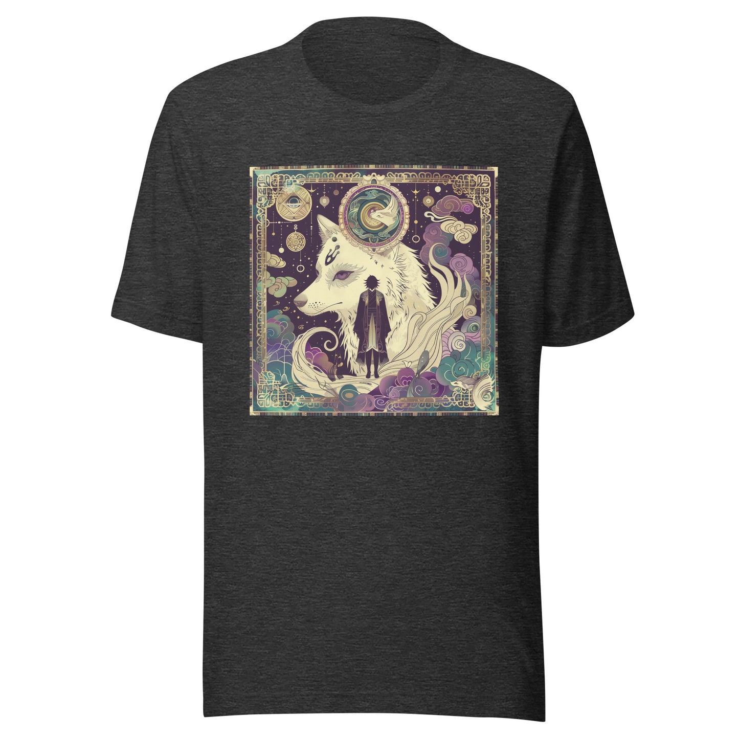 Purple Wolf Moon Bordered Man anime Swirl Unisex Tee
