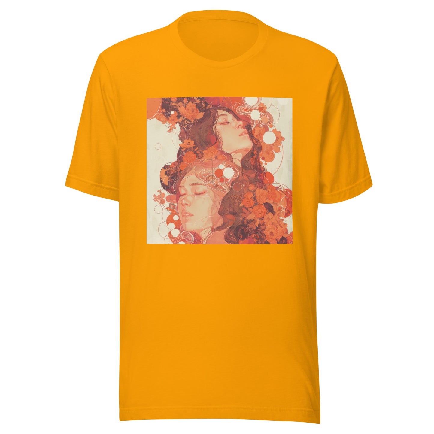 Orange Floral Swirl Avant Unisex Tee