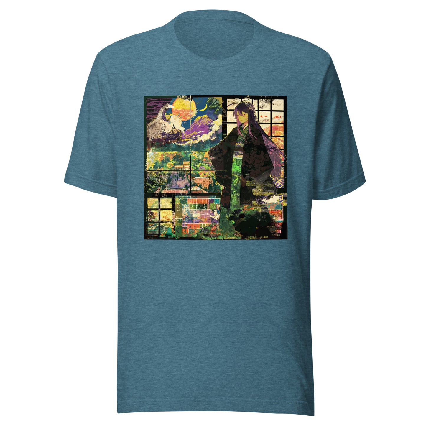 Stain Glass Kimono Anime Man Unisex Tee