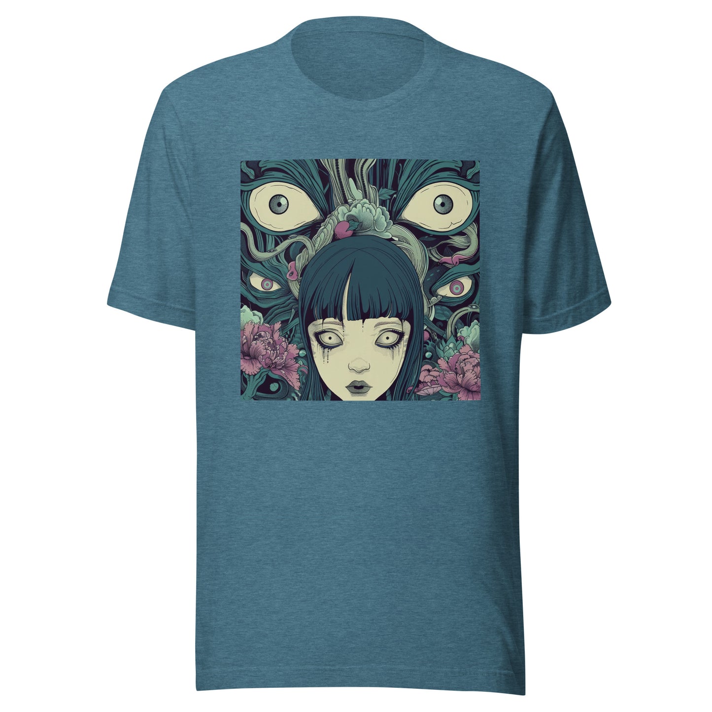 Octo eye Blue Yokai Horror Girl Unisex Tee
