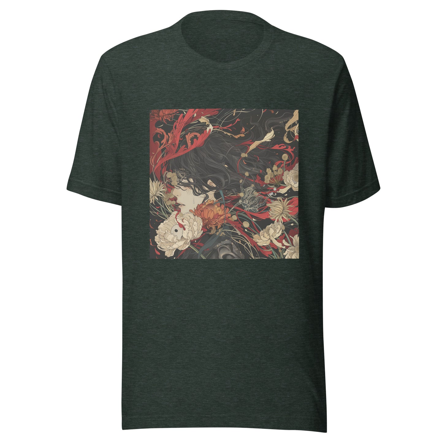 Floral Avant Garde Pretty Man Left Profile Sepia Unisex Tee