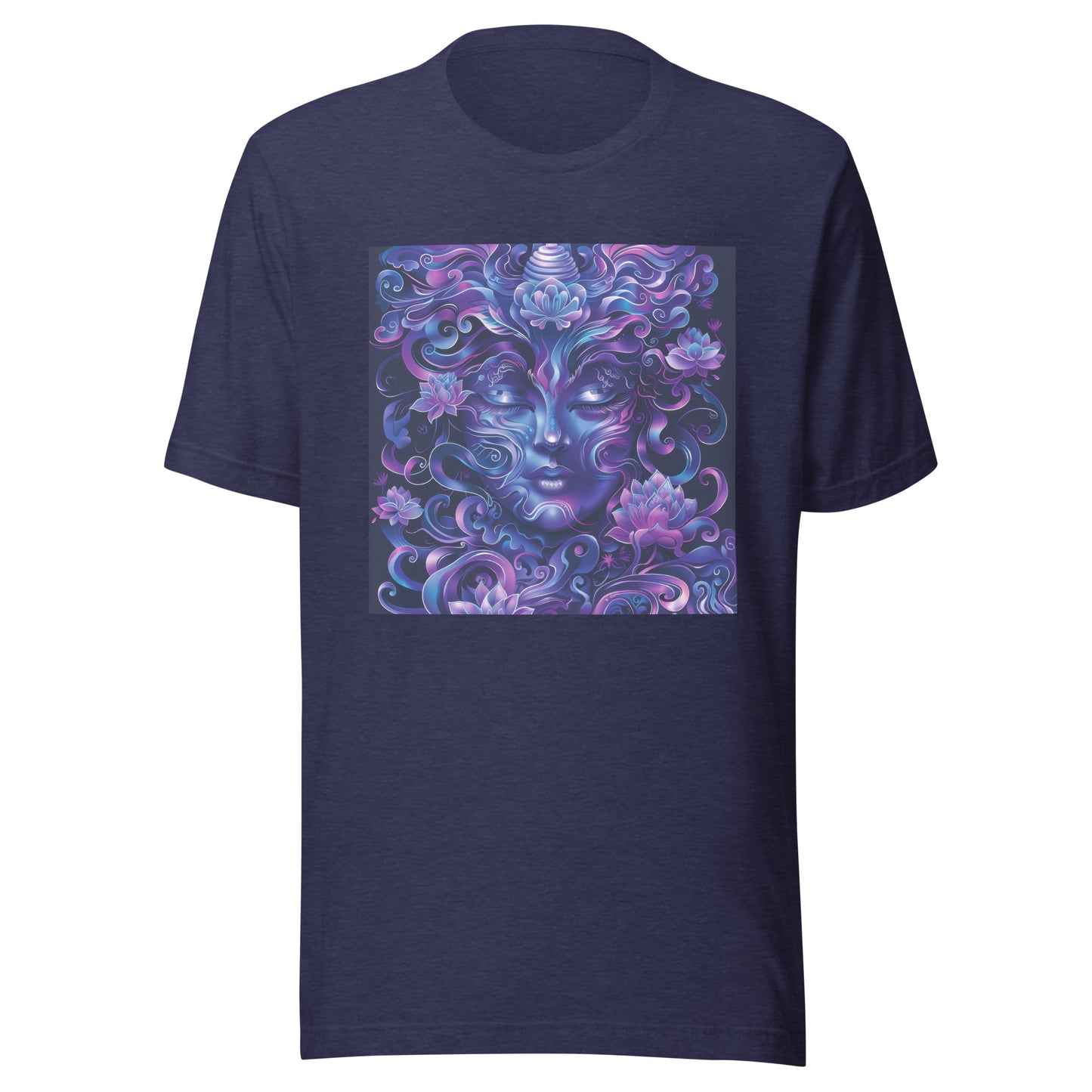 Purple Fractal Woods Wicca Face Fairy Shaman Woman Goddess Unisex Tee