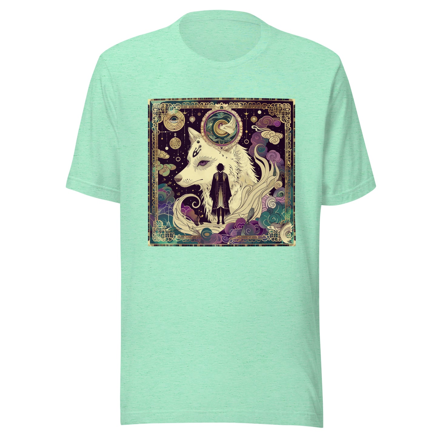 Purple Wolf Moon Bordered Man anime Swirl Unisex Tee