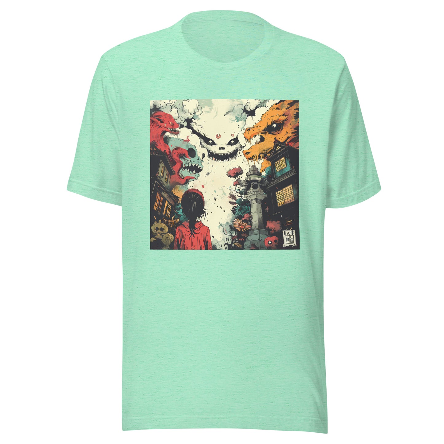 Yokai faces Sky in Wonder Japan Anime Steam Punk Unisex Tee