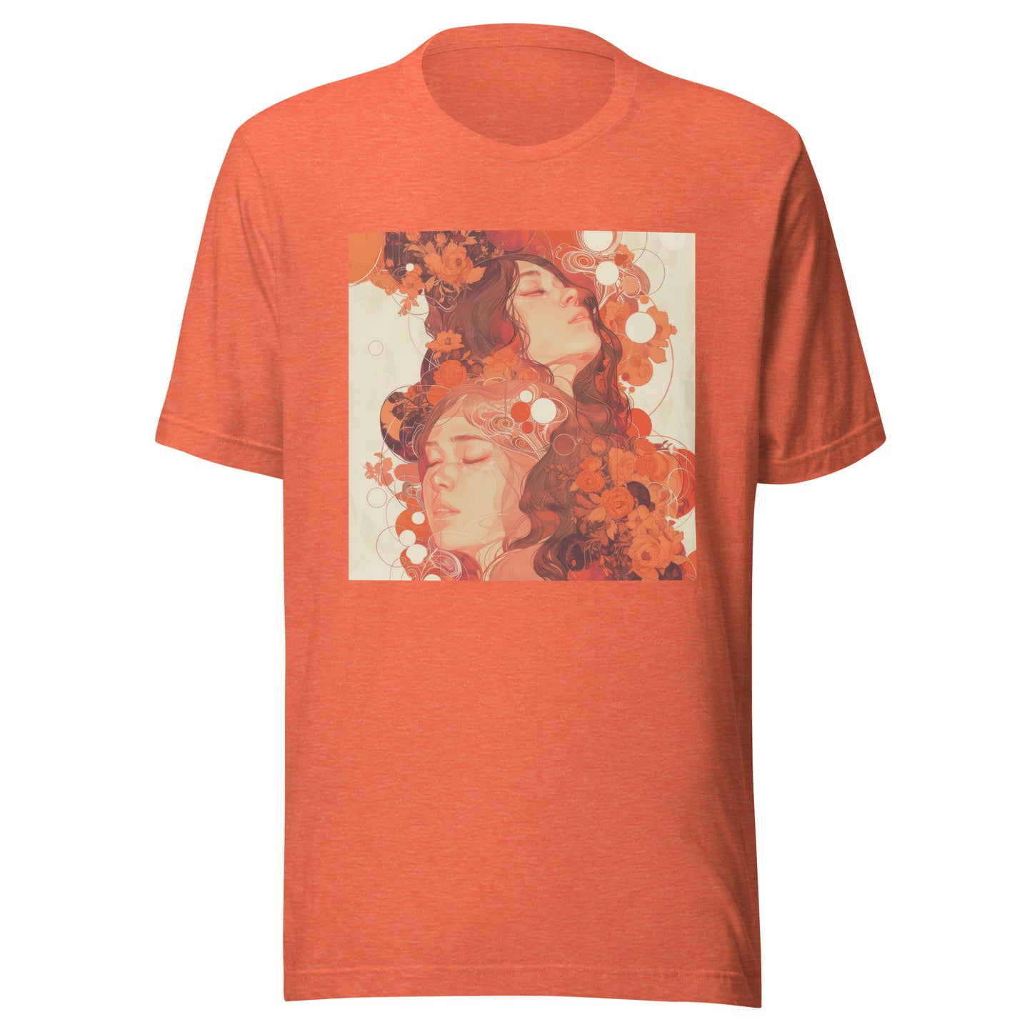 Orange Floral Swirl Avant Unisex Tee
