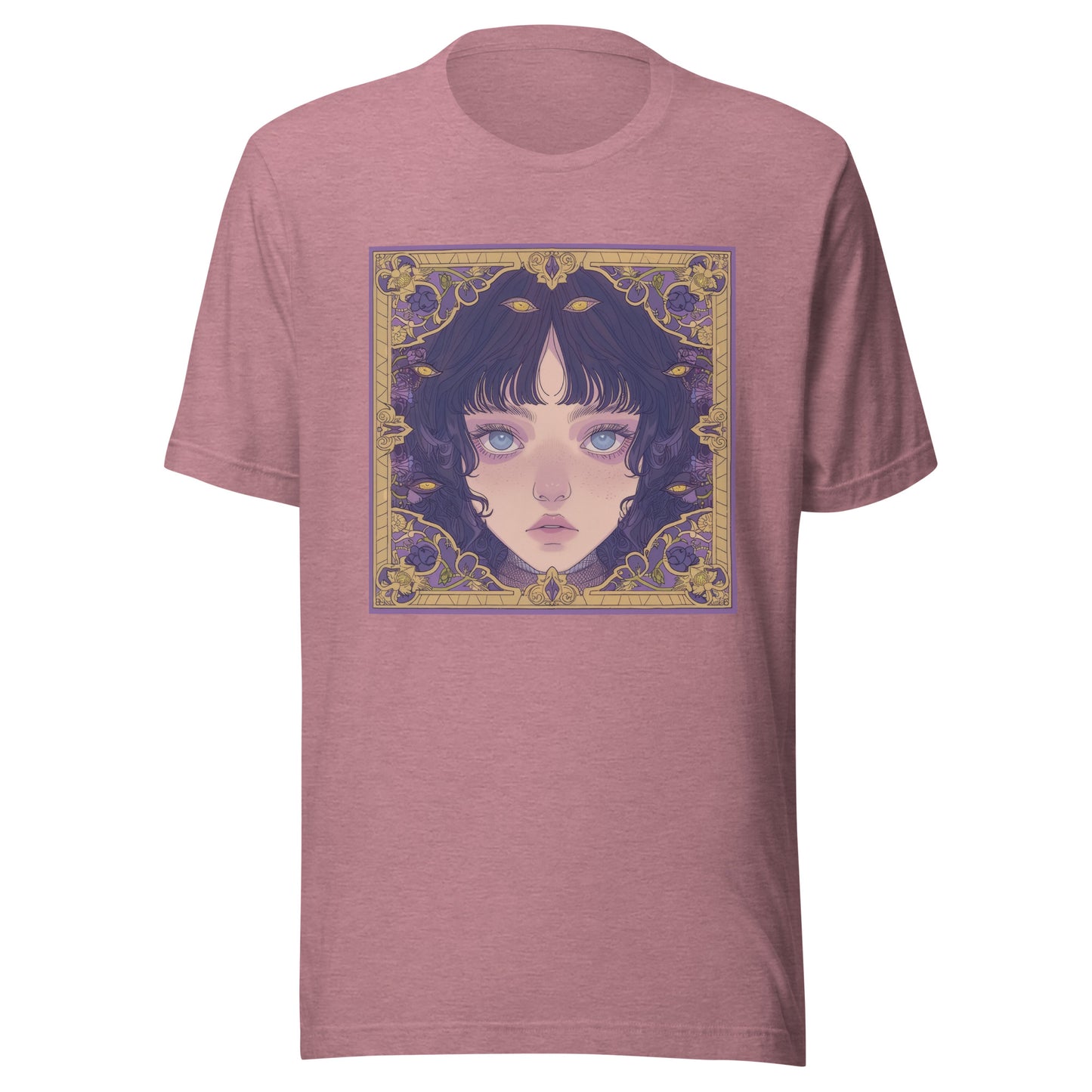 Bordered Grey Avant girl mute Purple Gold Anime Unisex Tee