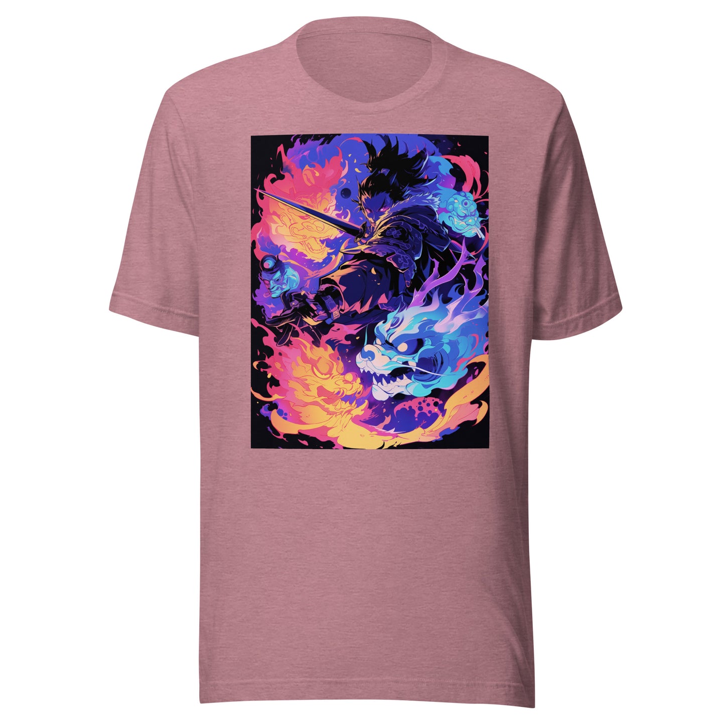 Yokai Element Genie Dragon Flame Sword Man Unisex Tee