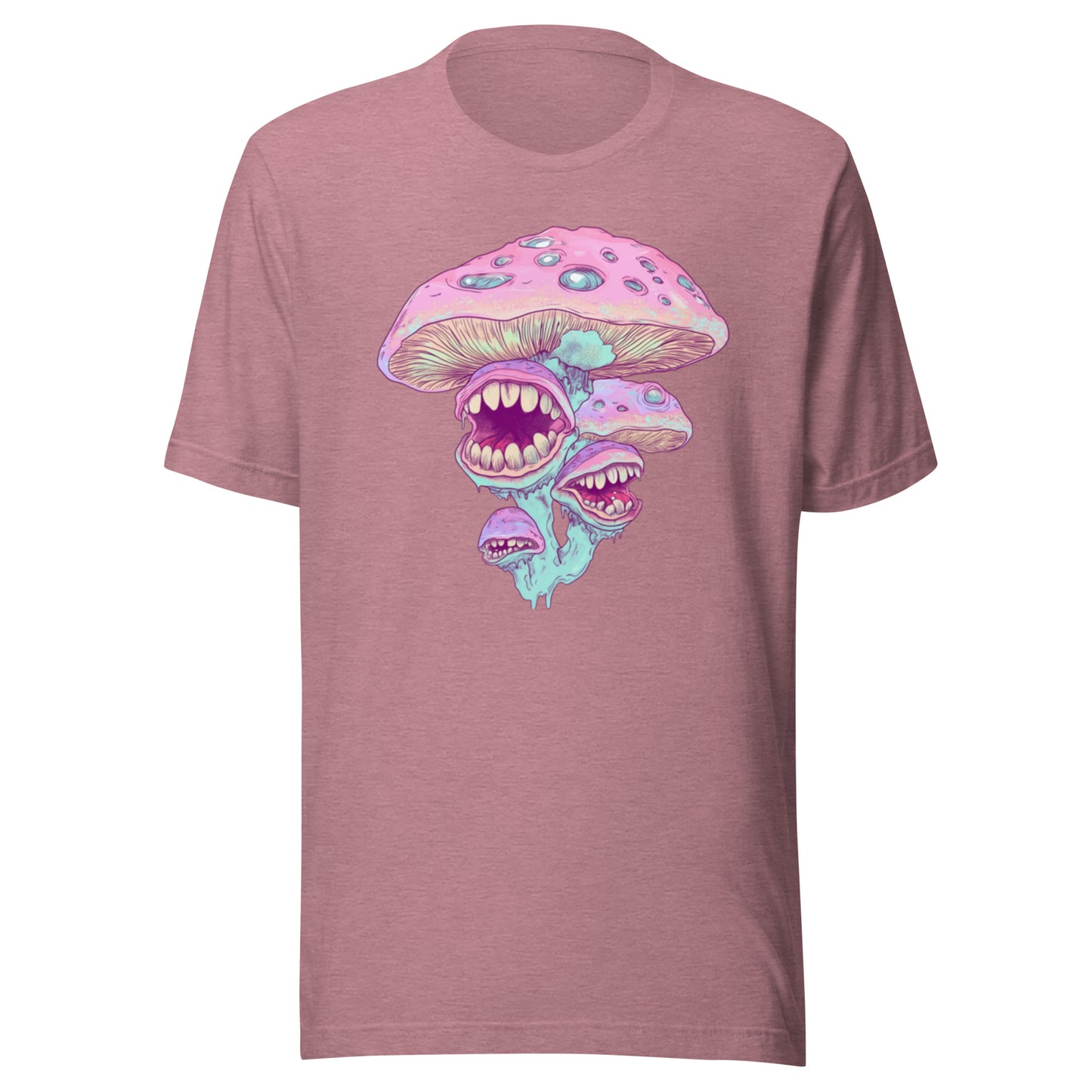 Pastel Mint Mushroom Fungi Grunge Cluster Unisex t-shirt
