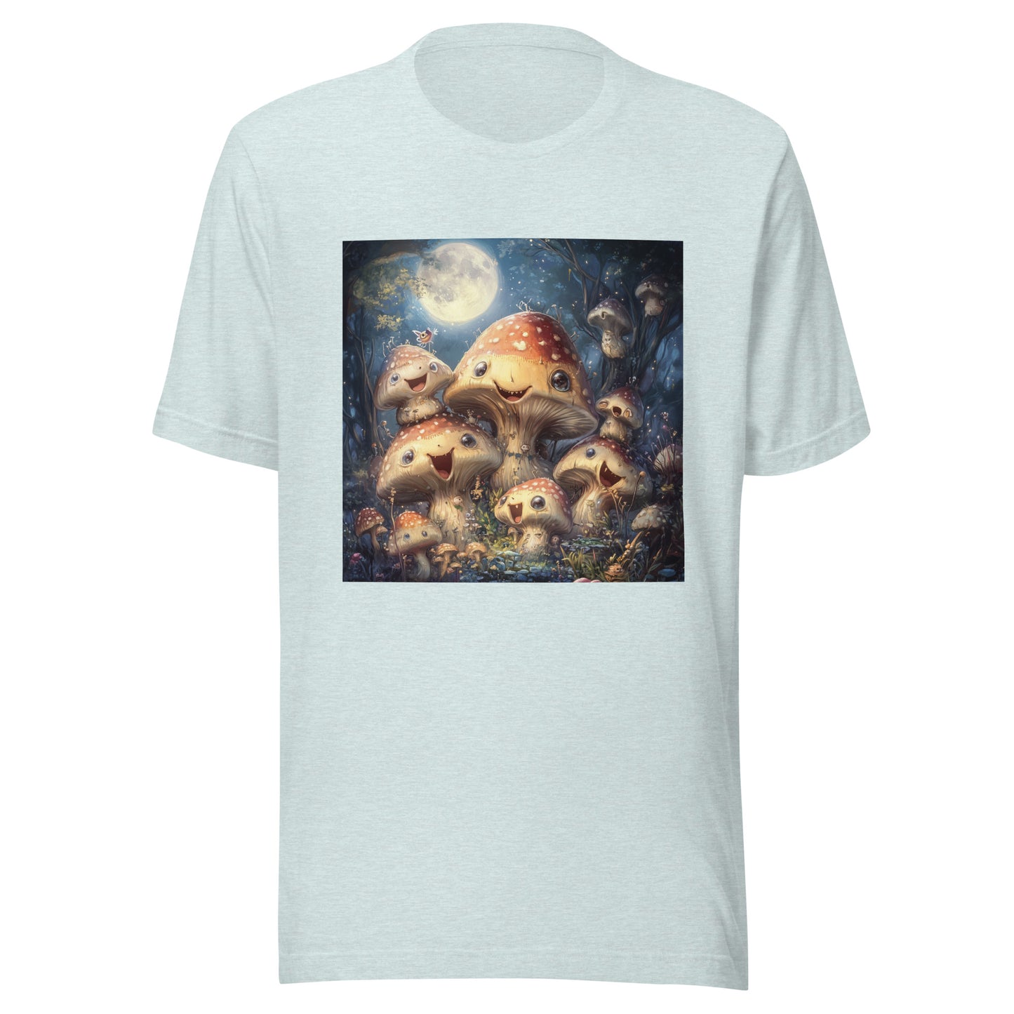 Glimmer Happy Shrooms In Enchanted Forest Moon Unisex Tee