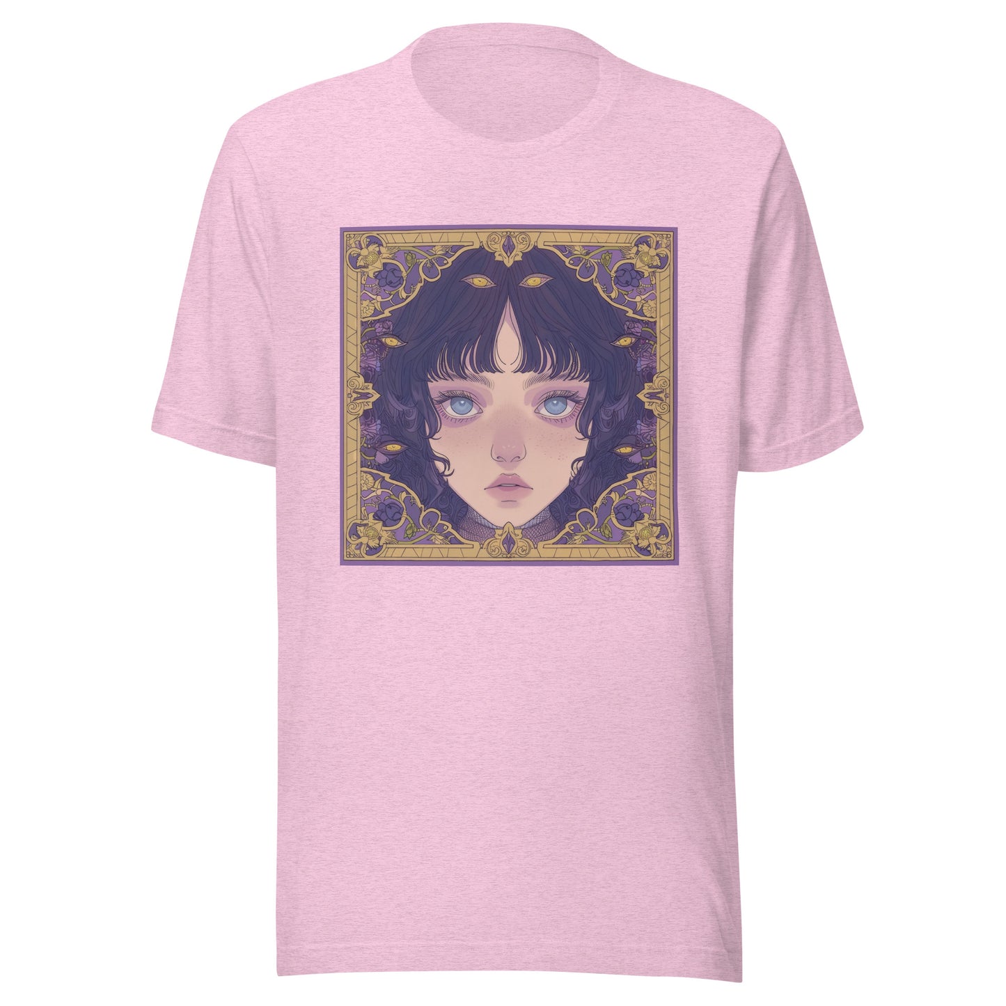 Bordered Grey Avant girl mute Purple Gold Anime Unisex Tee