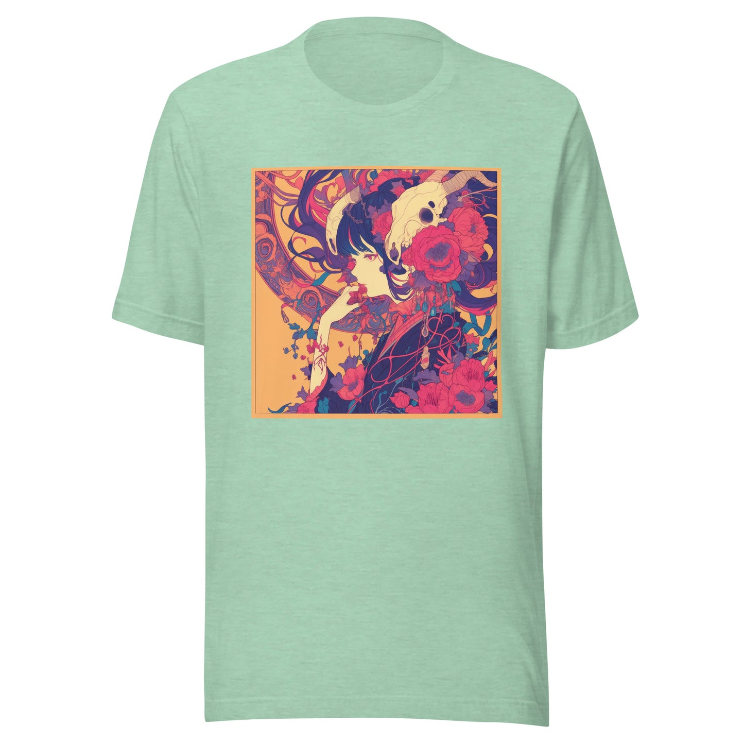Avant Yellow Girl Floral Skull Unisex Tee