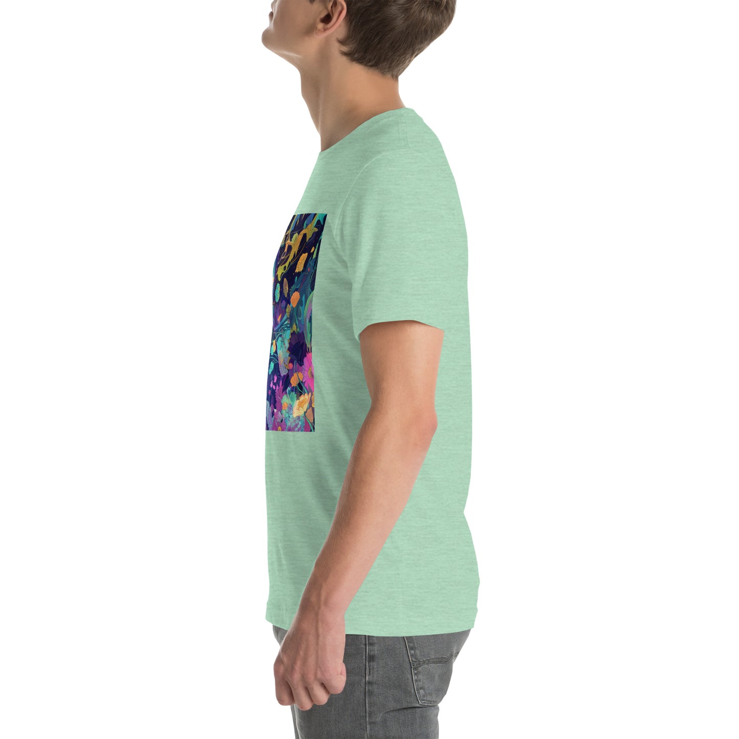 Cloaked Night Figure in Floral Garden Unisex Tee