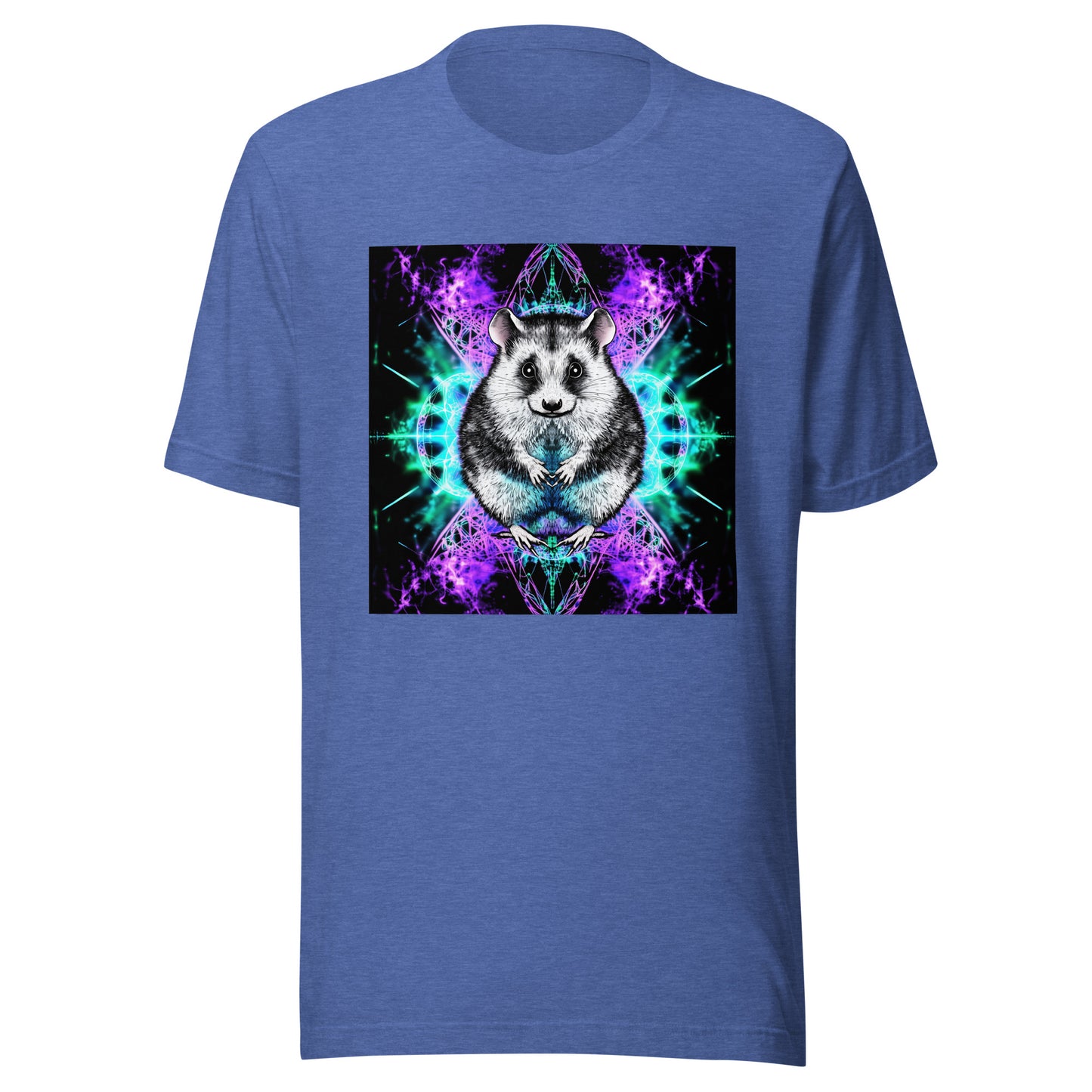 Purple Teal Opossum Fractal Reflection Festival Unisex Tee
