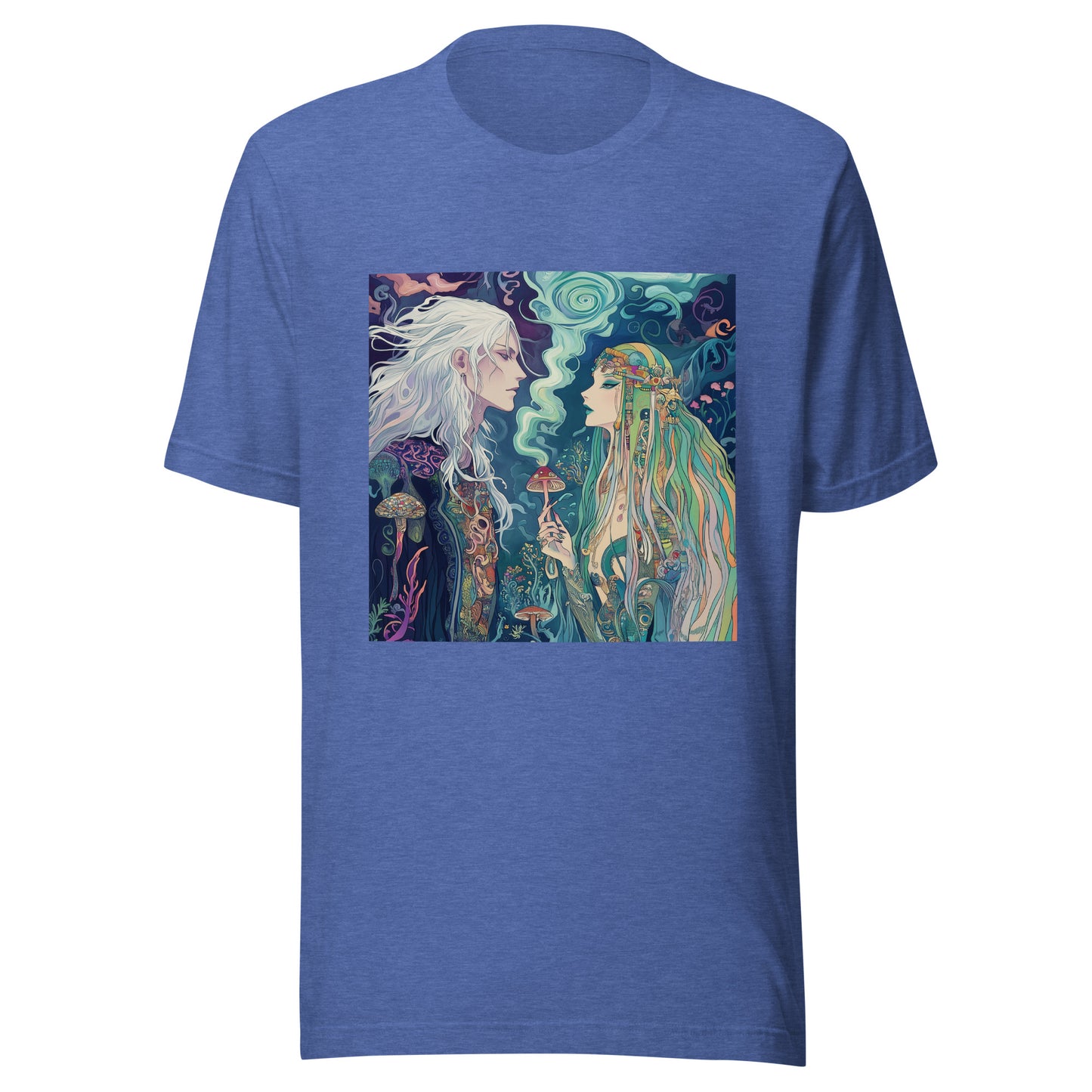 Atlantis Dimensional Goddess Meets Goblin Shaman King Aural Smoke Psychedelia Swirl Realm Unisex Tee Shirt