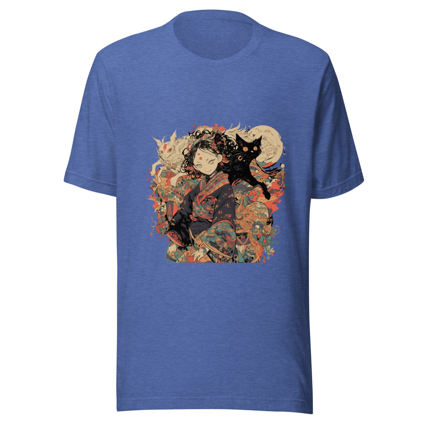 Sepia Scroll Cat Fox anime Yokai Girl Unisex Tee